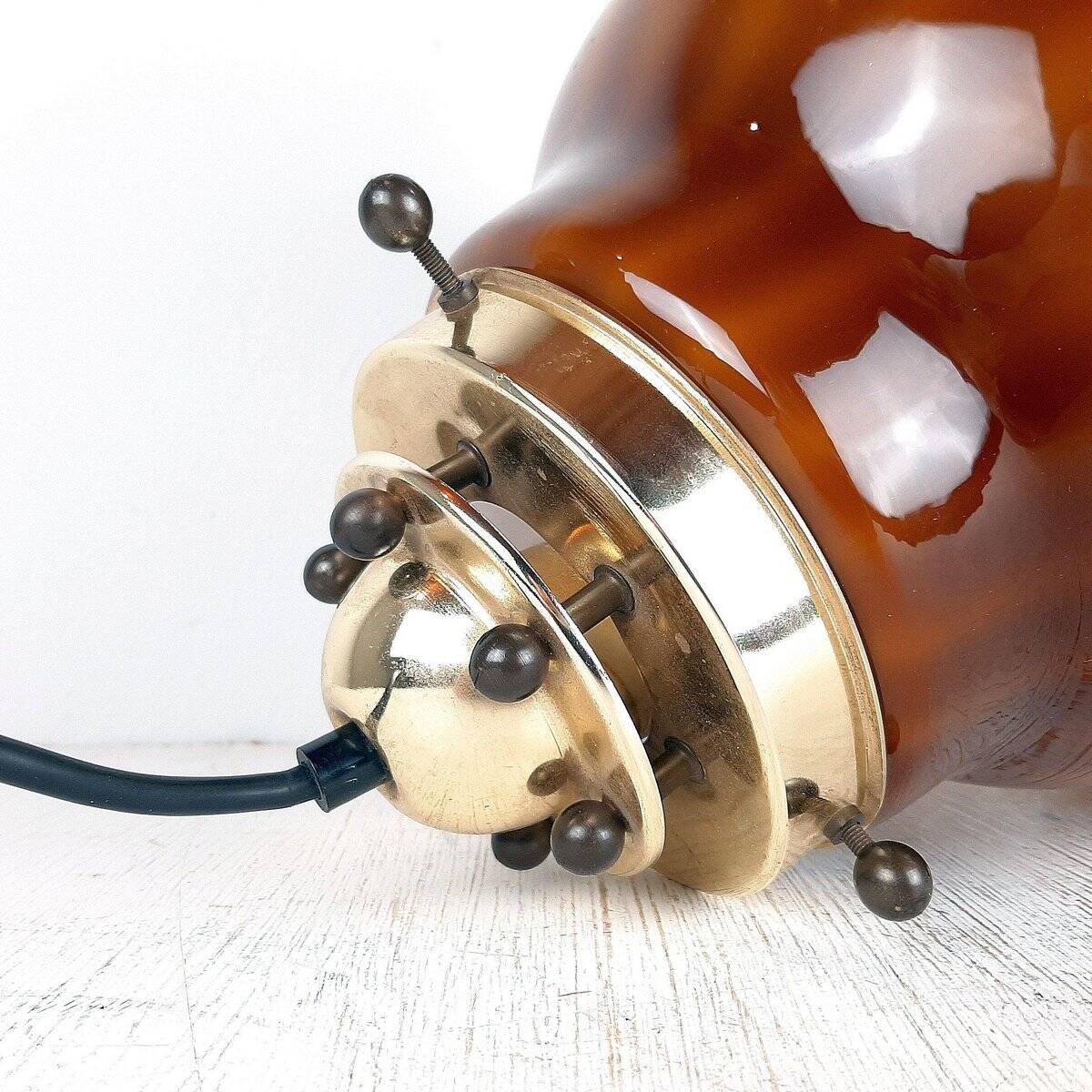 Brown glass pendant lamp, 1970s