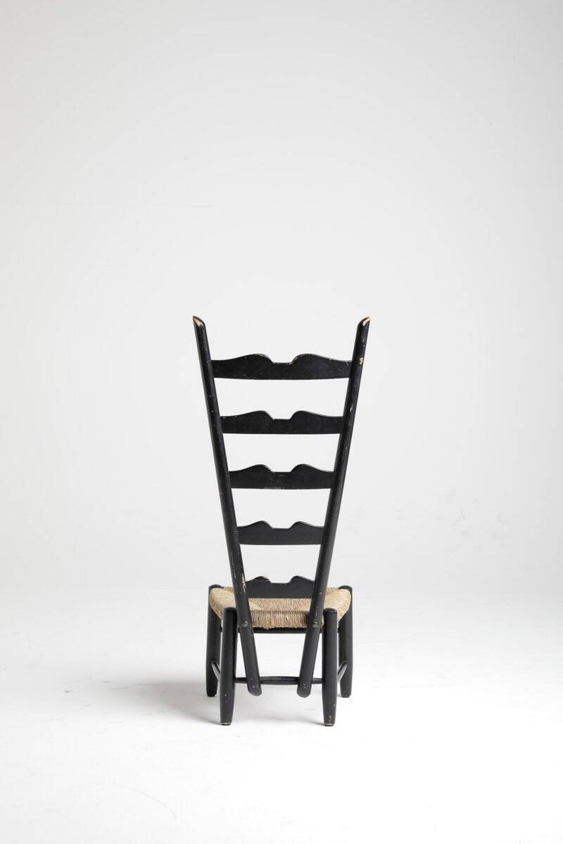 Chair in Wood and Wicker attributed to Gio Ponti for Casa and Giardino, 1939