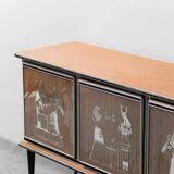 Buffet en bois vintage moderne des années 1950