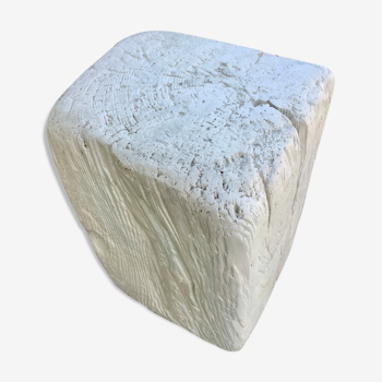 Solid wood block in white color