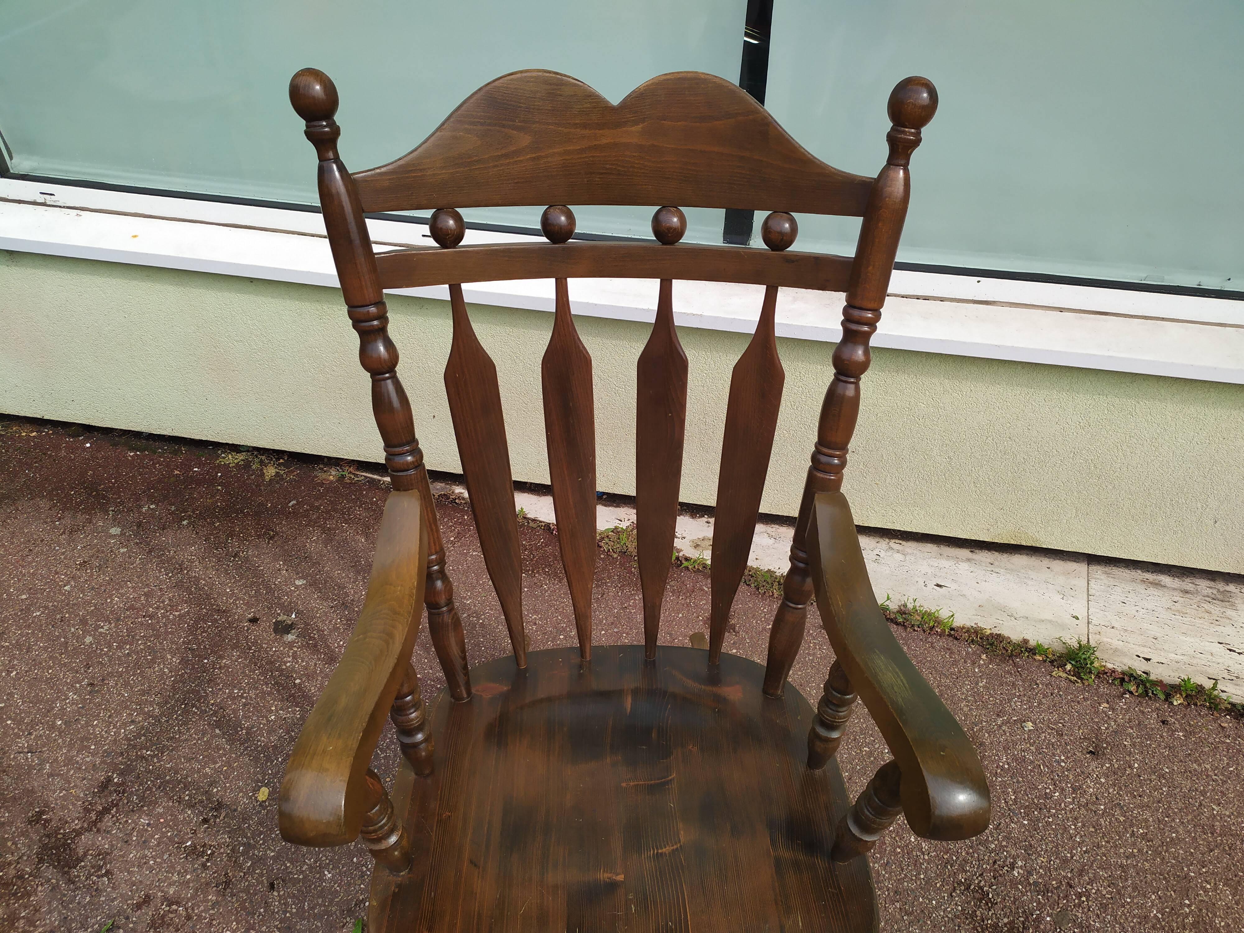 Rocking chair in solid wood beech - yugoslavia