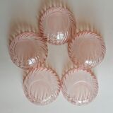 Rosaline service 5 cups and pink glass salad bowl