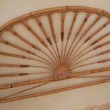 Rattan headboard and bedside table