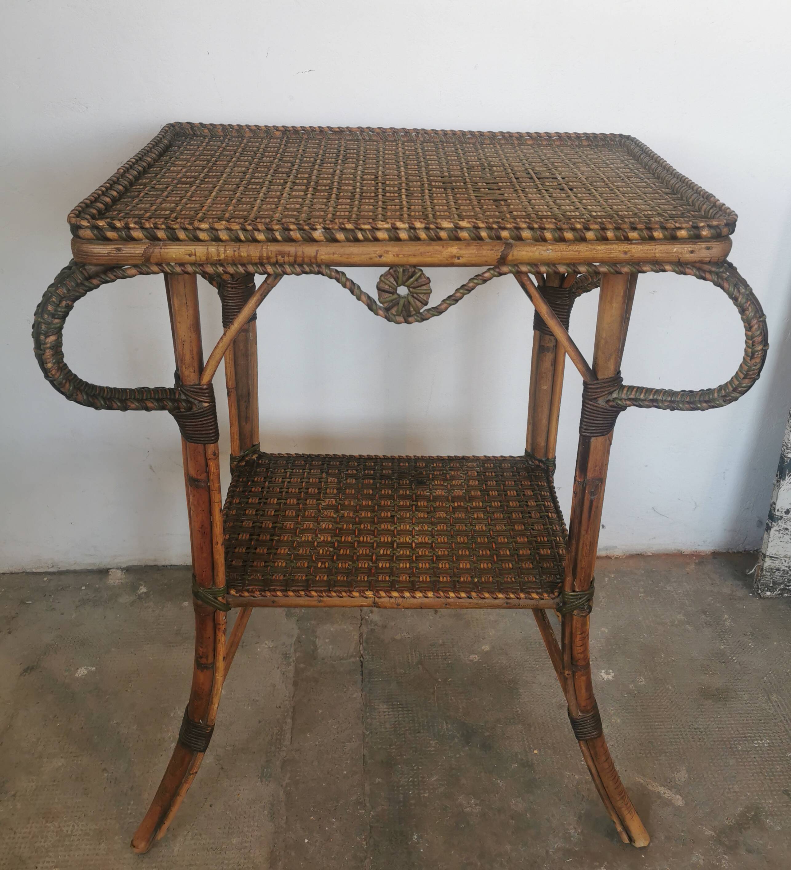 Perret and Vibert rattan serving trolley