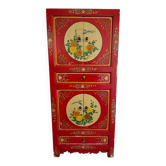 Chinoiserie, Asian wooden cabinet, painted with decor of flowers and birds