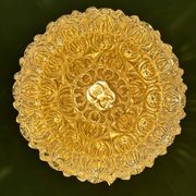 Applique ou plafonnier globe vintage en verre moulé