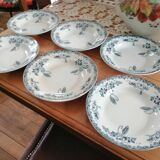 Série de 6 assiettes creuses anciennes terre de fer modern style