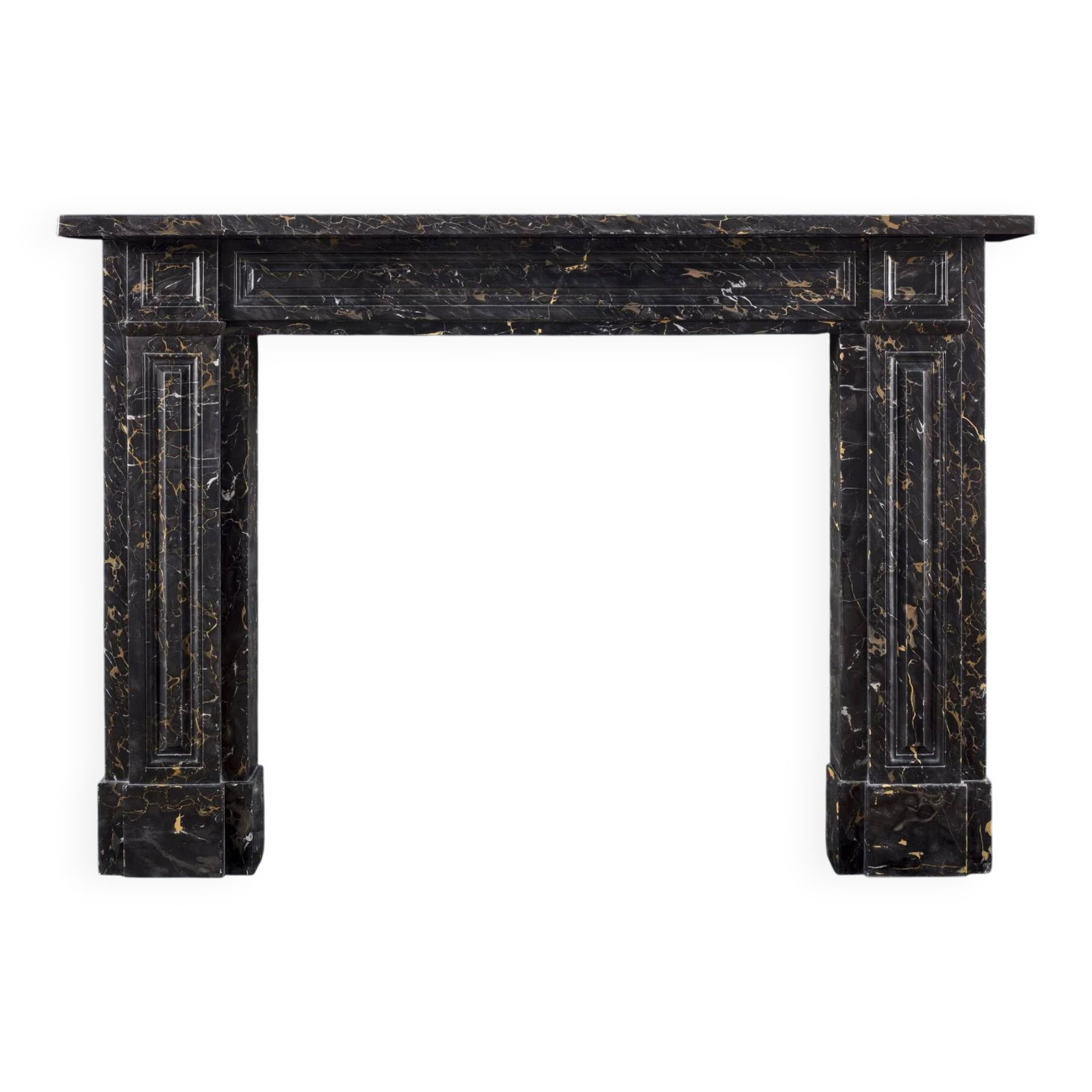 Cheminée en marbre Portoro de style Régence