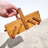 Mini vintage worker or sewing box
