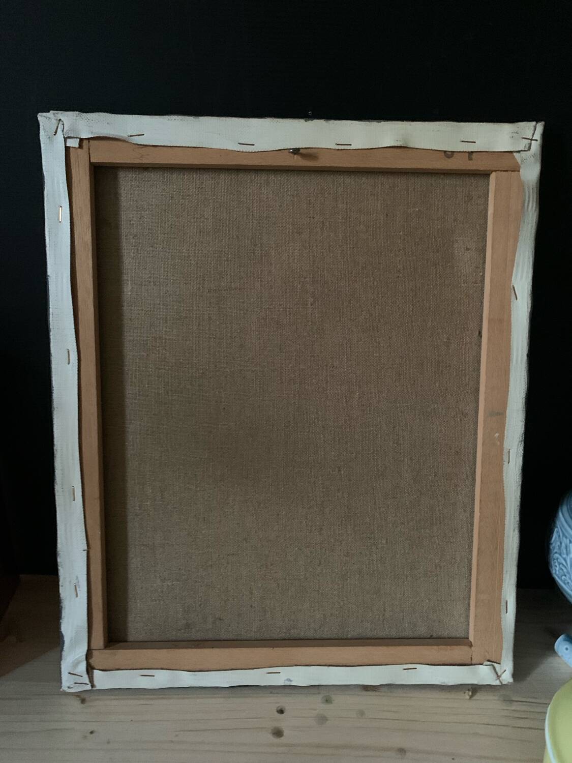 Oil on canvas bouquet of pink flowers