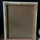 Oil on canvas bouquet of pink flowers