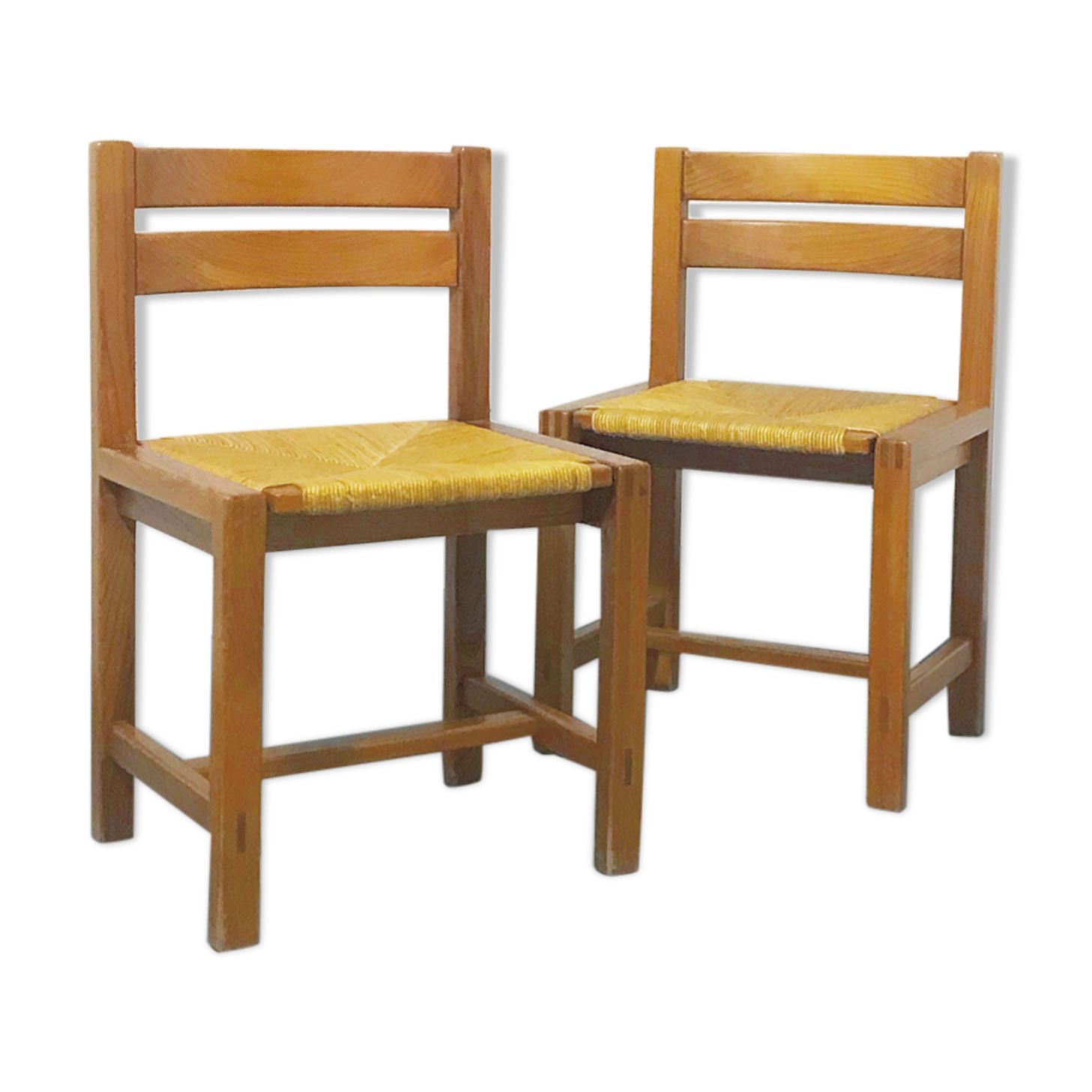 Maison Regain pair of chairs apparent assemblages mulched seating.