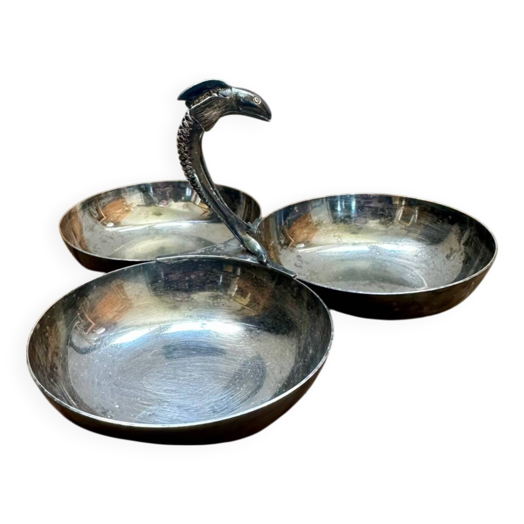 Old metal servant, silver Old metal servant, silver