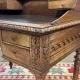 Louis XVI style desk from the late 19th century in walnut with a leather top.