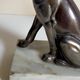 Pair of Art Deco bookends to signed wolf dogs