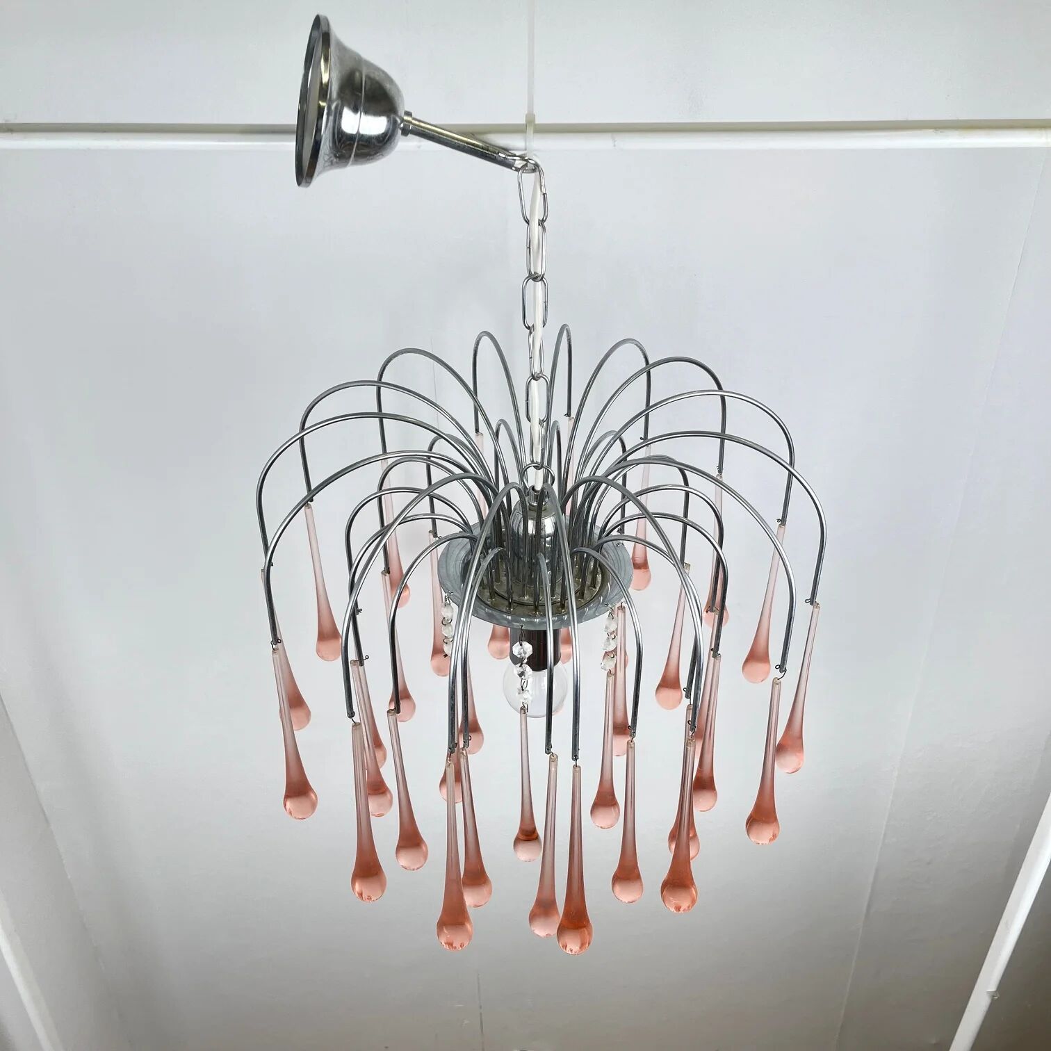 Vintage Murano blown glass chandelier – Italy, 1970s