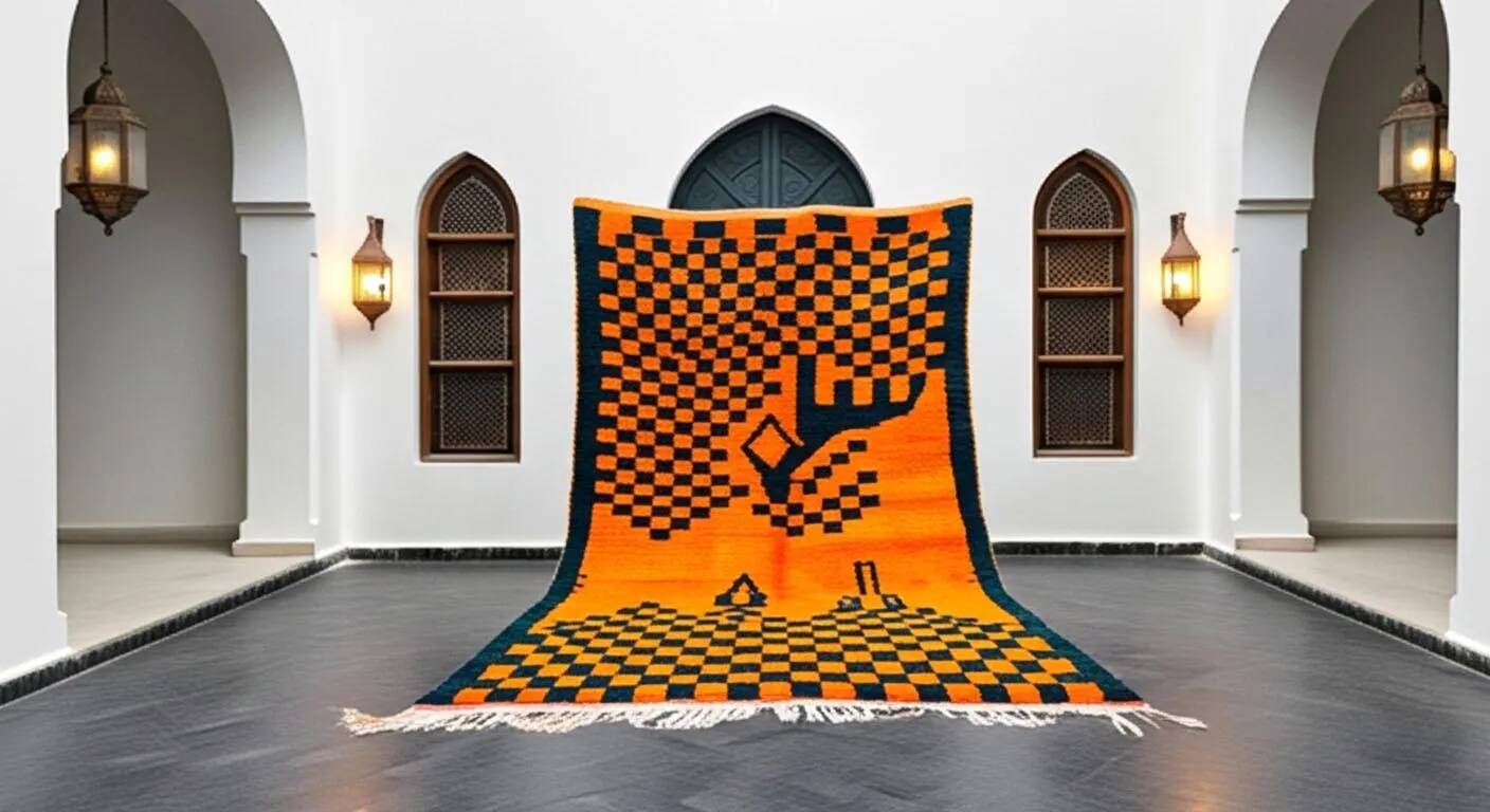 Natural handmade Moroccan rug 3 x 2 m