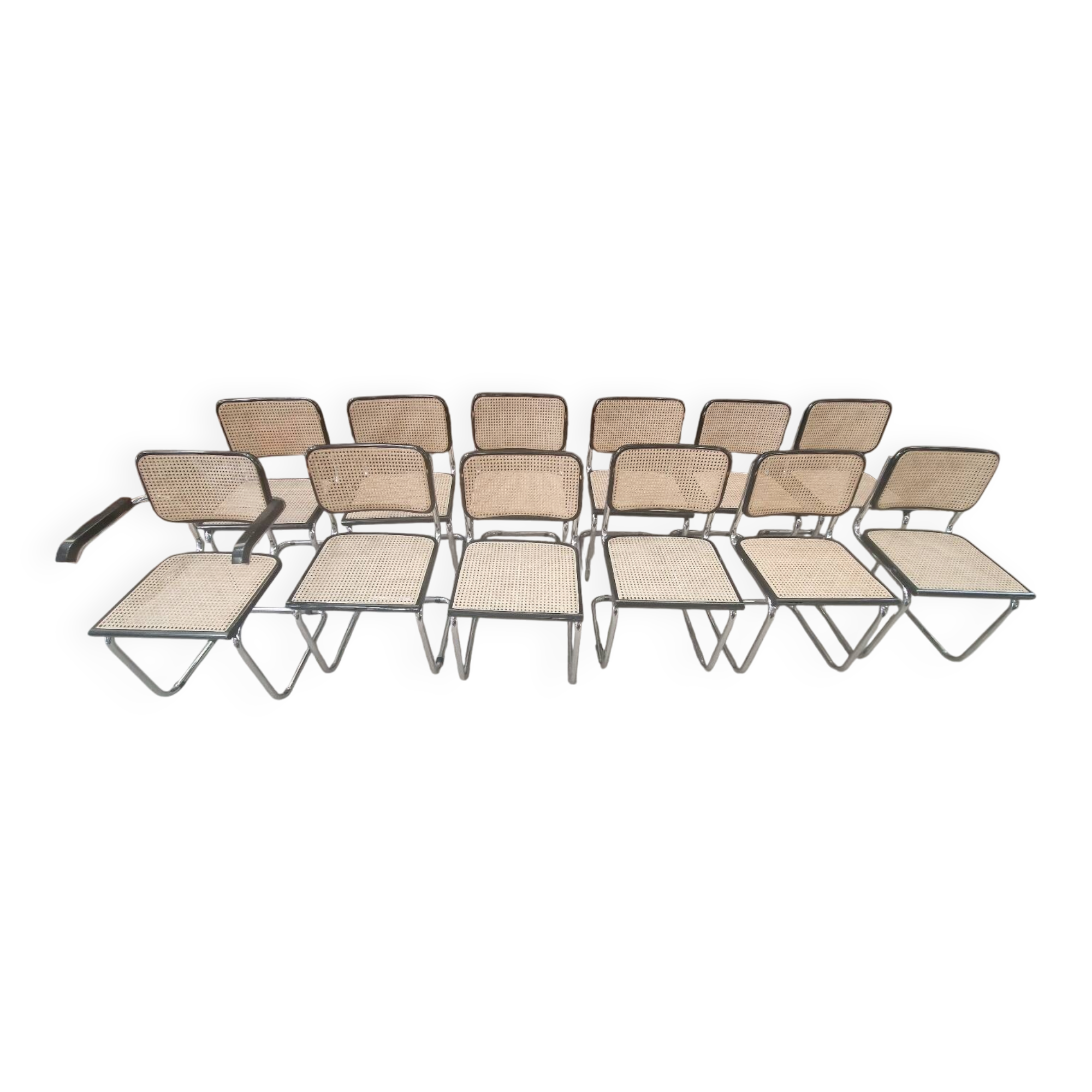 12 Cesca chairs by Marcel Breuer