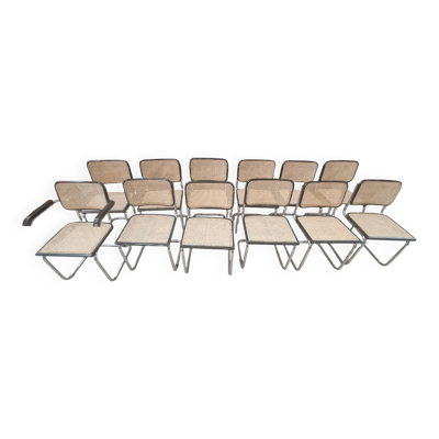 12 chaises cesca par Marcel Breuer