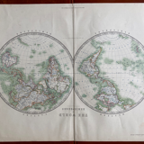 Ancient Planisphere - The World Hemispheres - Keith Johnston XIX