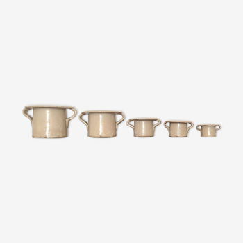 Set de 5 petits pots Italie XIXe siècle
