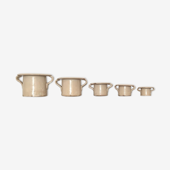 Set of 5 small pots, Italy XIX century