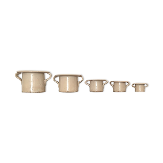 Set of 5 small pots, Italy XIX century