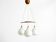 Pendant lamp with opal glass shades teak frame by Uno & Östen Kristiansson