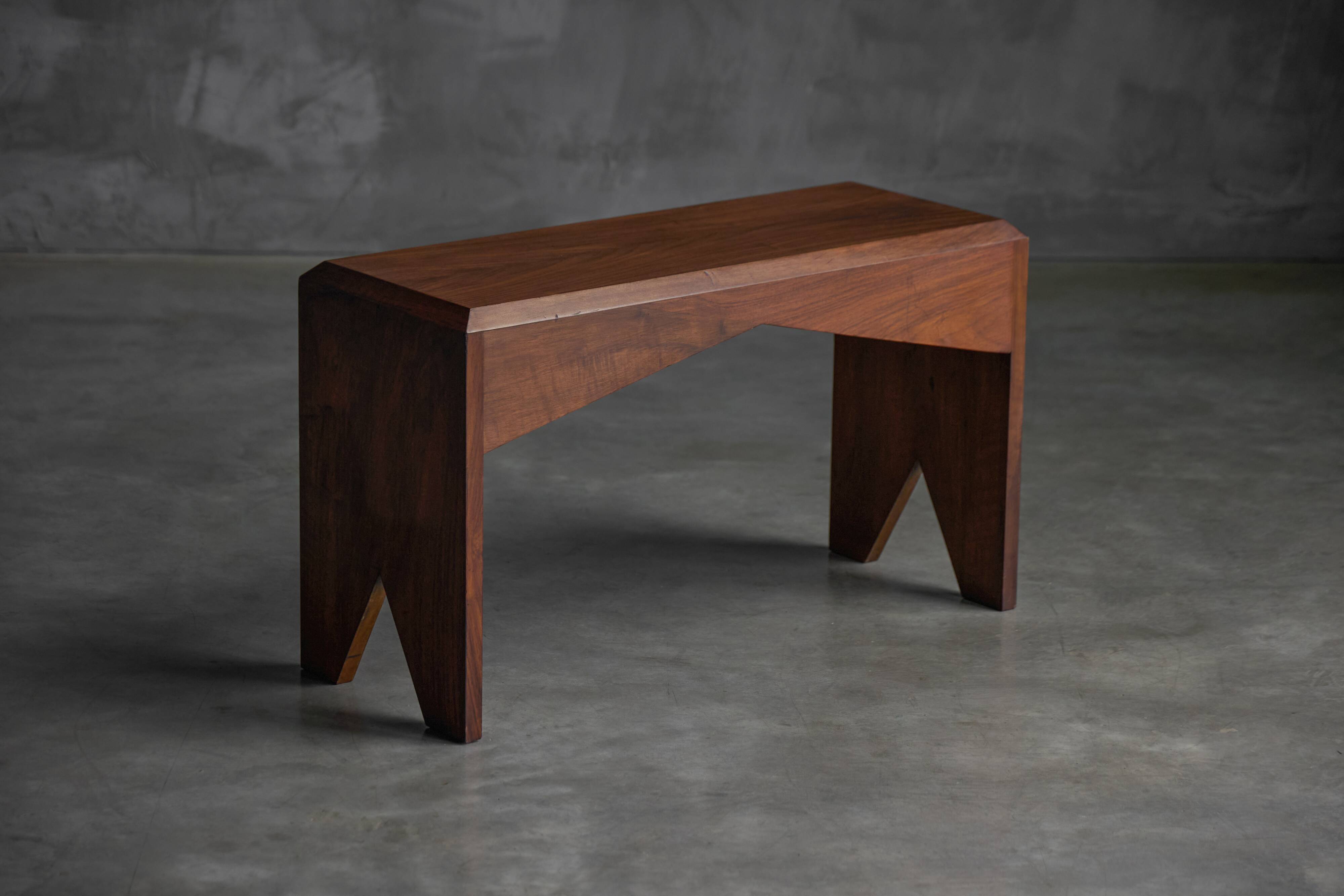 Mid-Century Walnut Bench, France, Late 20th Century