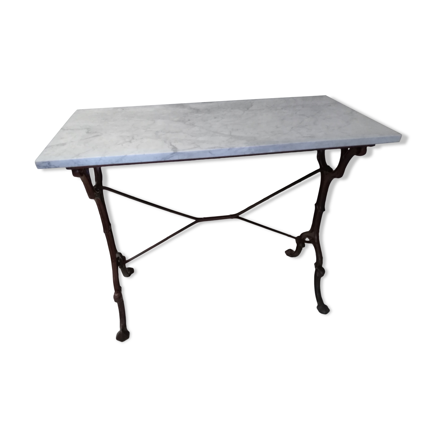 Marble bistro table Carrara 1910 Meallet Paris