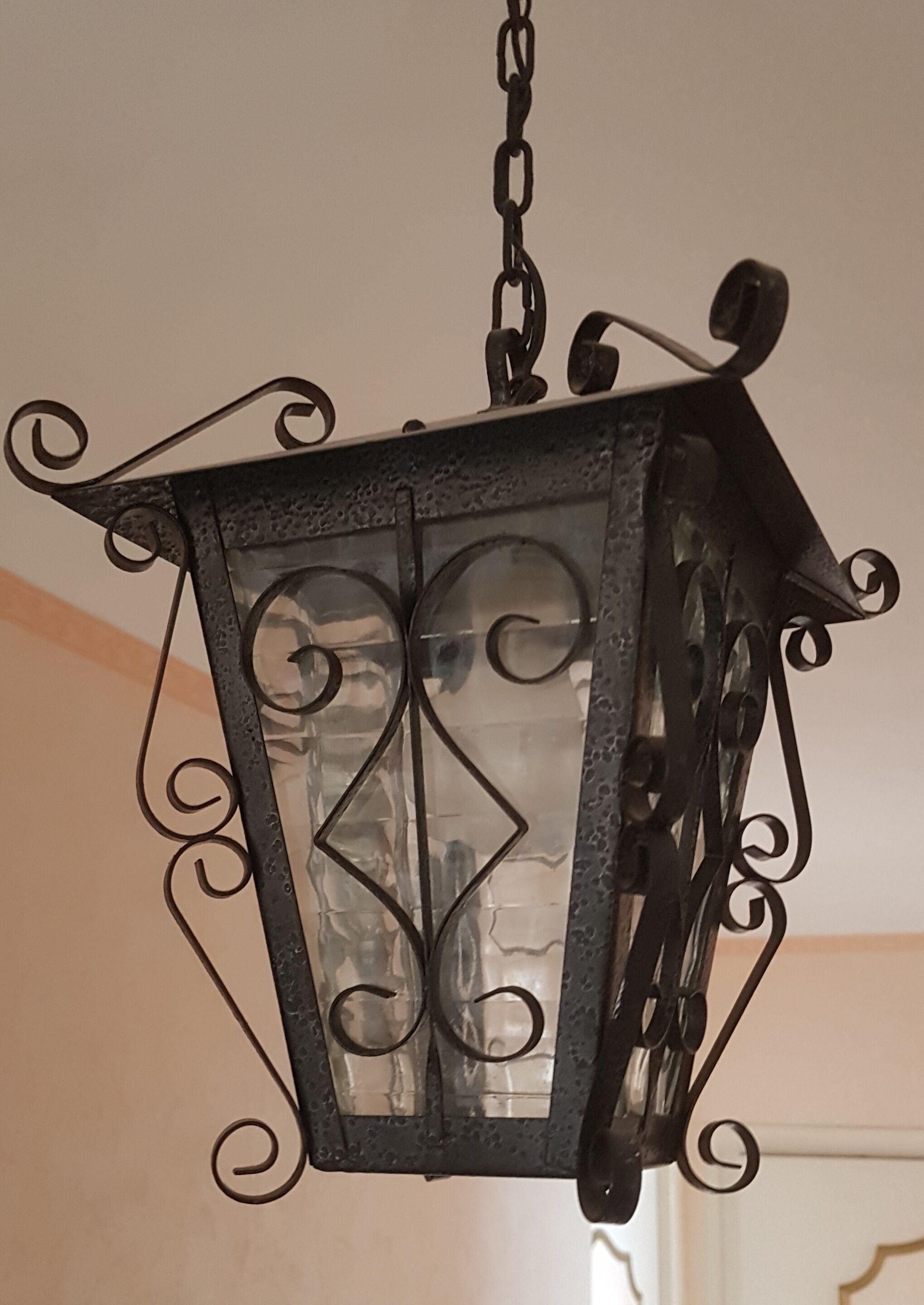 Suspension old wrought iron lantern