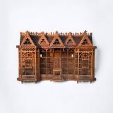 Important bird cage - aviary representing a house early 20th century l 158 cm