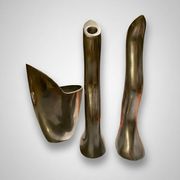 Ensemble en aluminium massif Anna Efverlund – 2 chandeliers et 1 vase