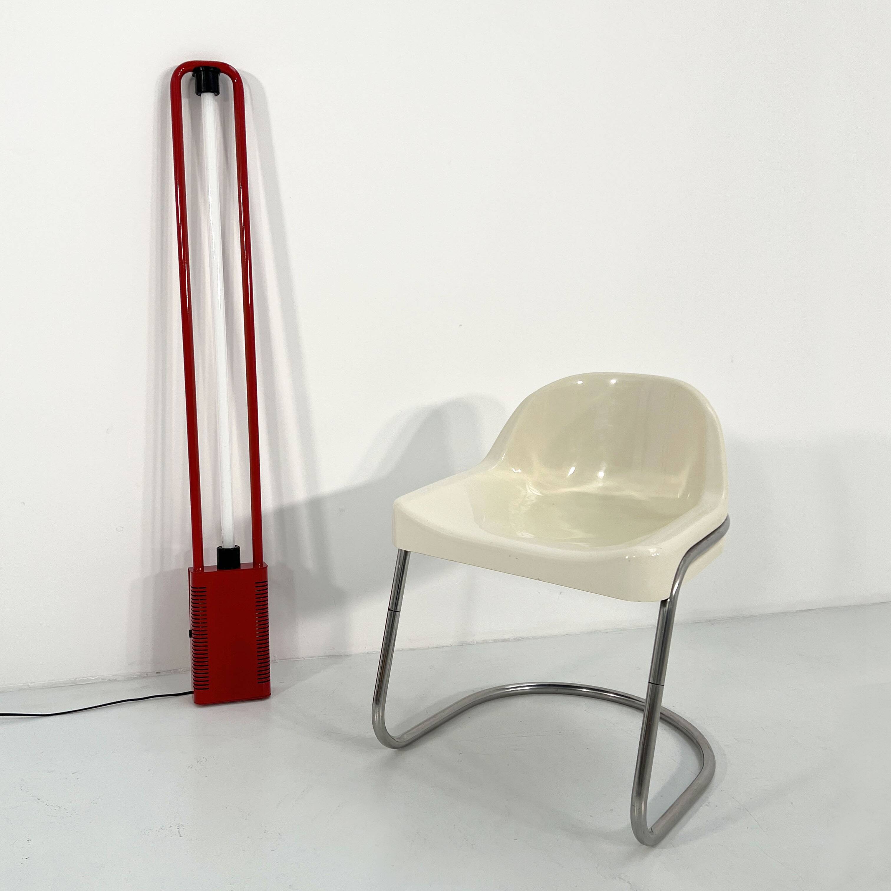 Uno red floor lamp by Gian N. Gigante for Zerbetto, 1980