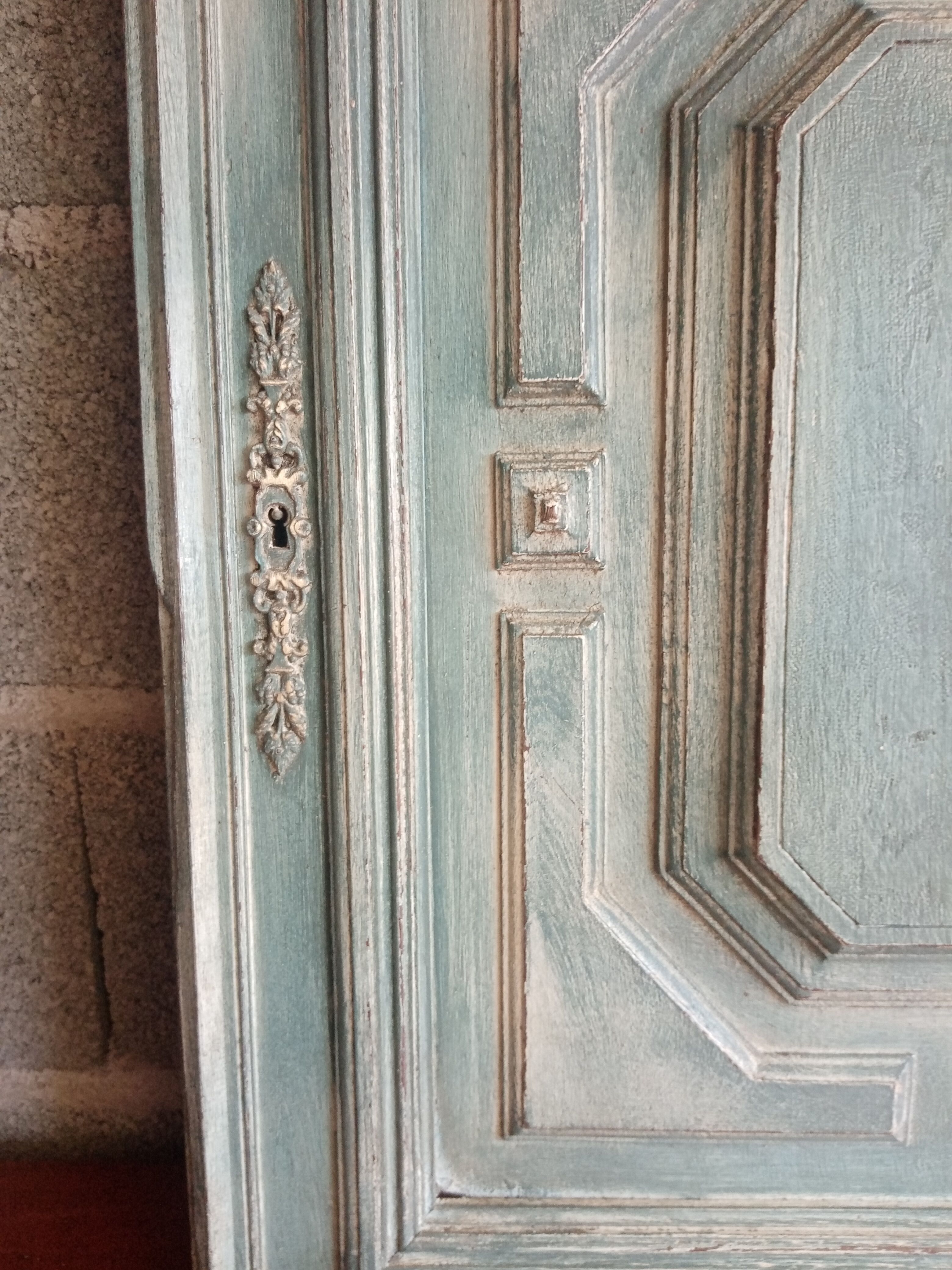 Ancienne porte patinée 64,5 x 59 cm