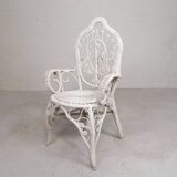 Vintage bamboo, rattan armchair with armrests, 1950s