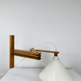 Vintage Ikea pine accordion folding wall lamp, 1980s