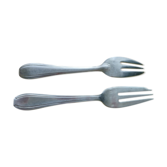 Set of 12 silver metal cake forks 15 g