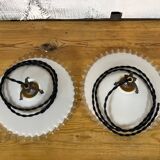 Pair of opaline suspensions