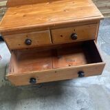 Pine chest of drawers with large buttons