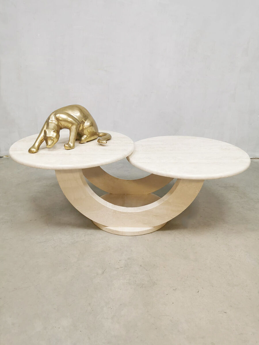 Table basse travertin « duo table top »
