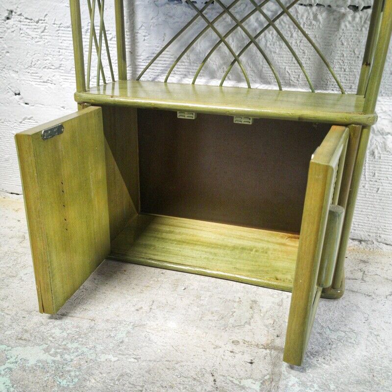 Green rattan shelf