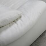 Maralunga sofa by Vico Magistretti, Cassina, white leather, Italy, circa 1970