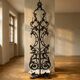 Antique cast iron hall stand, Victorian coat rack with marble base, ornate hall tree, 19th century