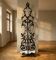 Antique cast iron hall stand, Victorian coat rack with marble base, ornate hall tree, 19th century