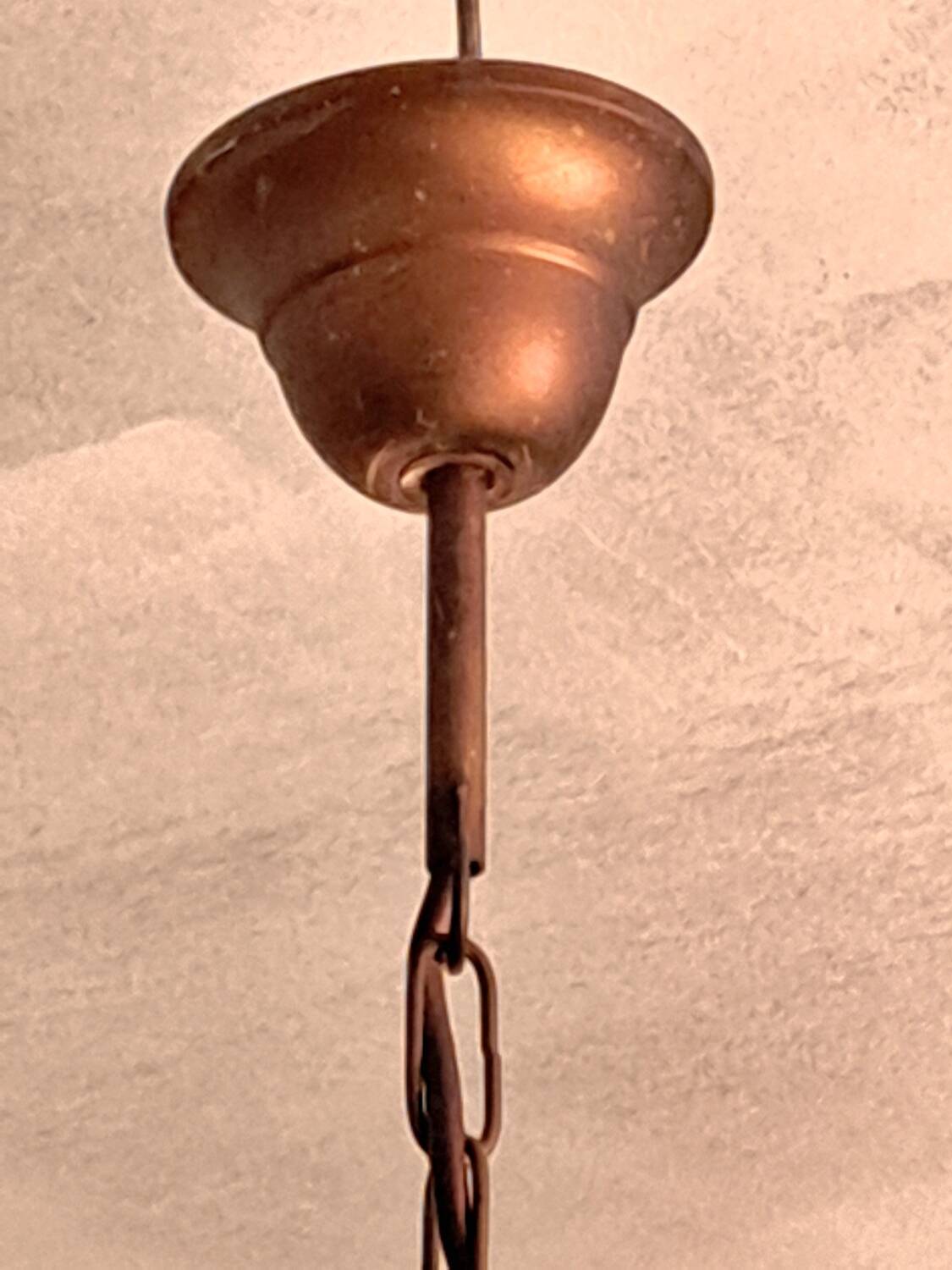 Chandelier with ears of wheat and flowers in gilded metal
