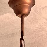 Chandelier with ears of wheat and flowers in gilded metal