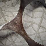 Knut Hesterberg's Propeller Round Coffee Table, steel structure and glass tray