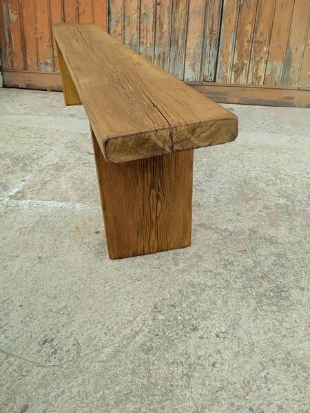 Bench 200 cm old patinated solid wood