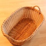 Panier de blanchisserie en osier avec deux poignées